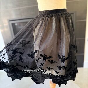 H&M Black Bat and Owl Skater Skirt